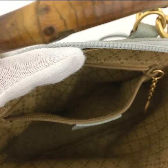 GUCCI Bamboo Handle Gray Suede Mini Hand bag/shoulder bag - Picture 12 of 17